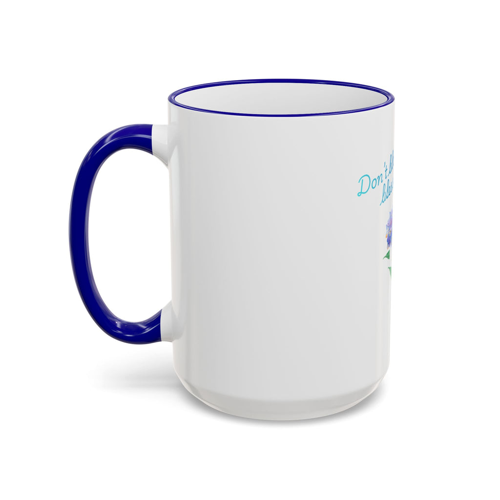 Don't Block Your Blessings hydrangea mug | Accent rim & handle mug