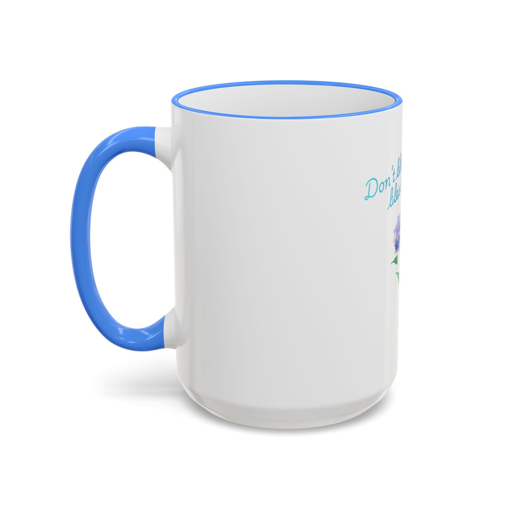 Don't Block Your Blessings hydrangea mug | Accent rim & handle mug