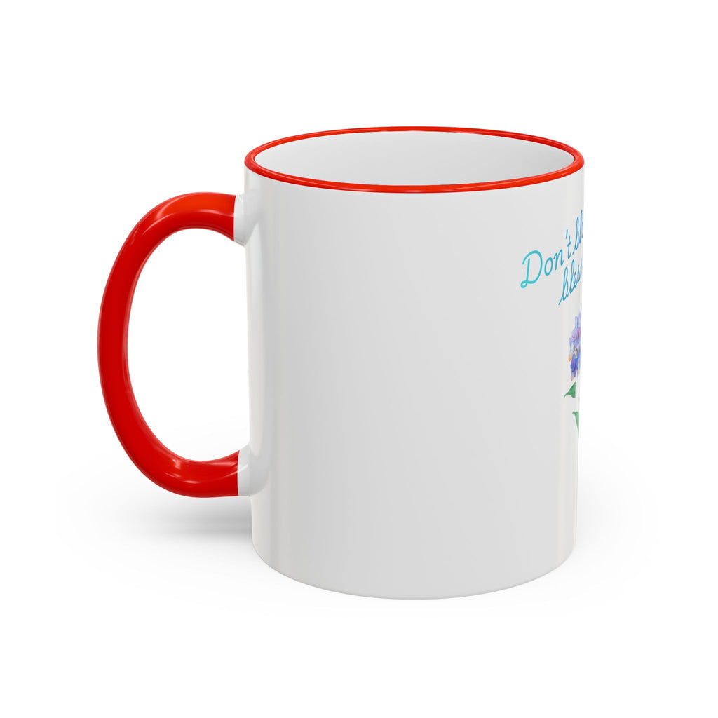 Don't Block Your Blessings hydrangea mug | Accent rim & handle mug