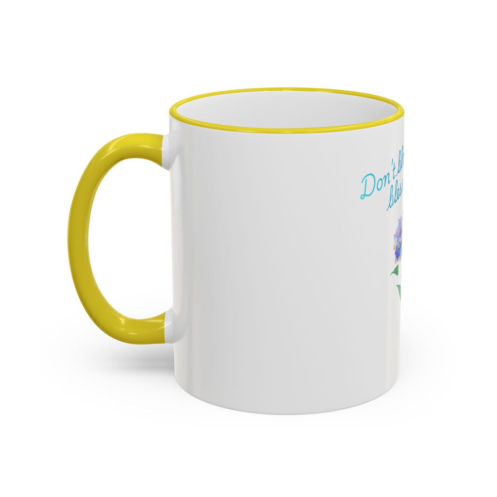 Don't Block Your Blessings hydrangea mug | Accent rim & handle mug