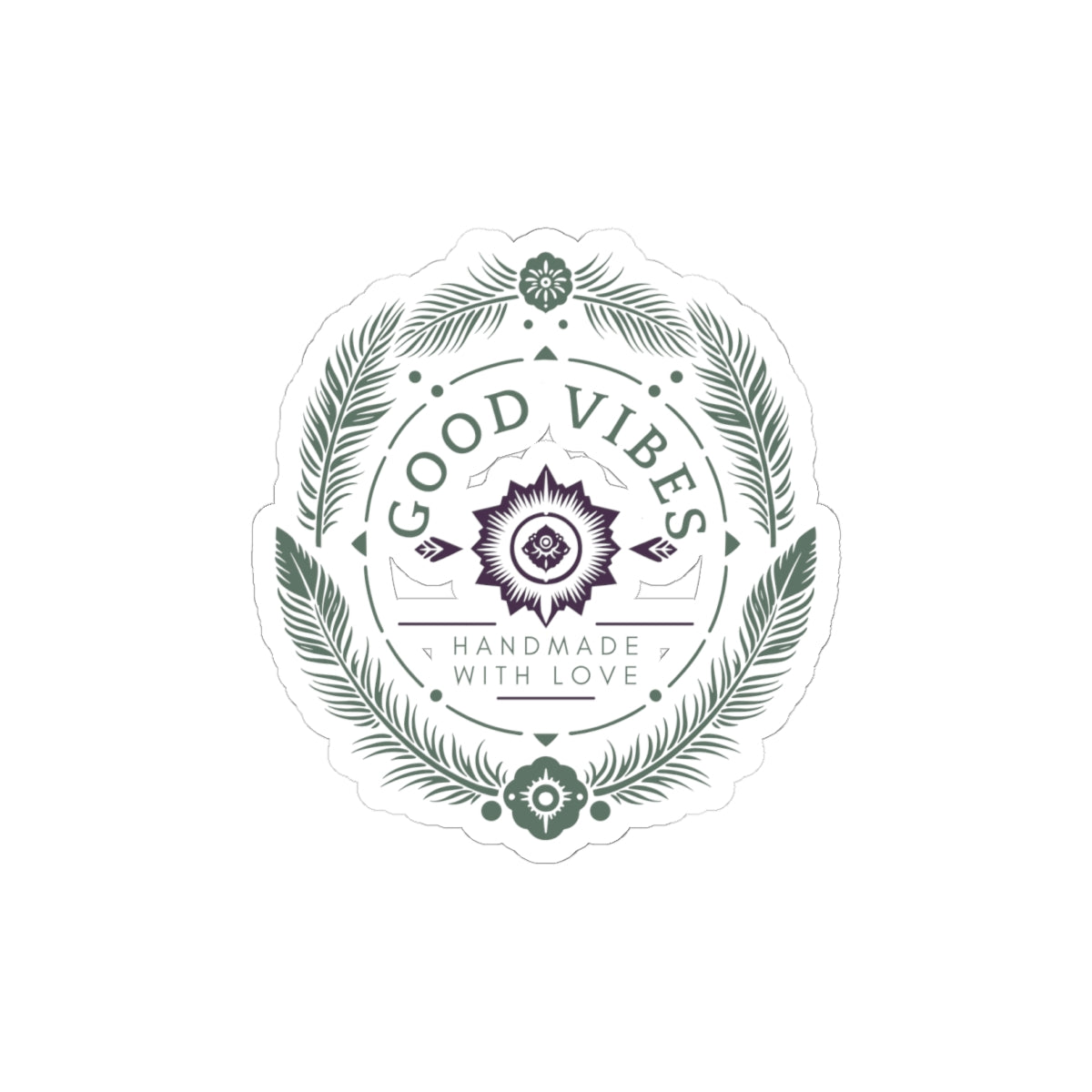 Good Vibes Floral Mandala Kiss-Cut Stickers | Boho Laptop Decal