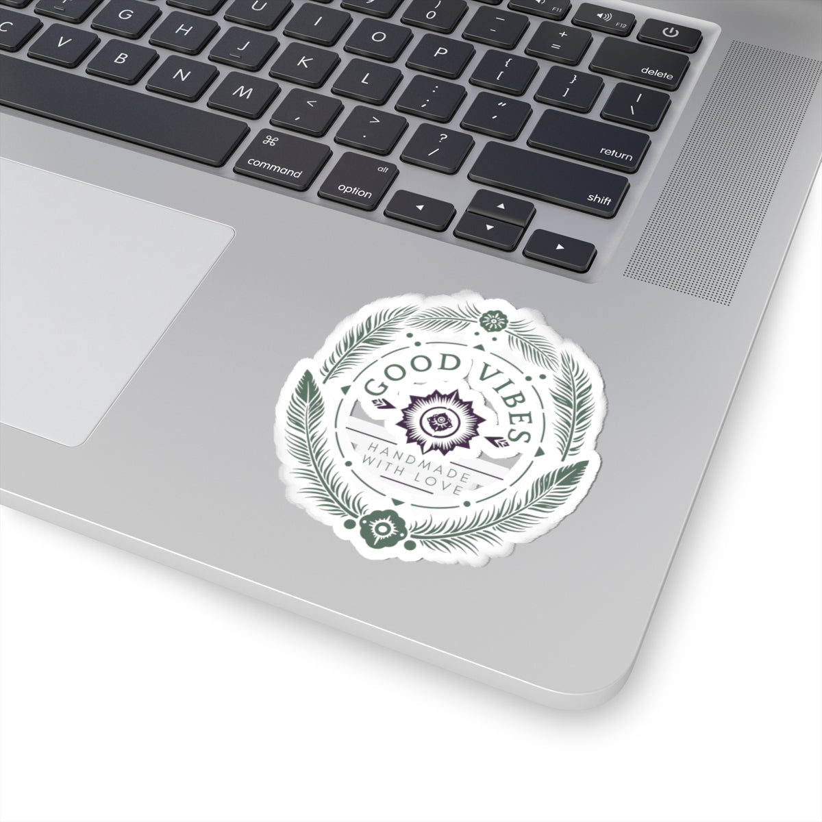Good Vibes Floral Mandala Kiss-Cut Stickers | Boho Laptop Decal