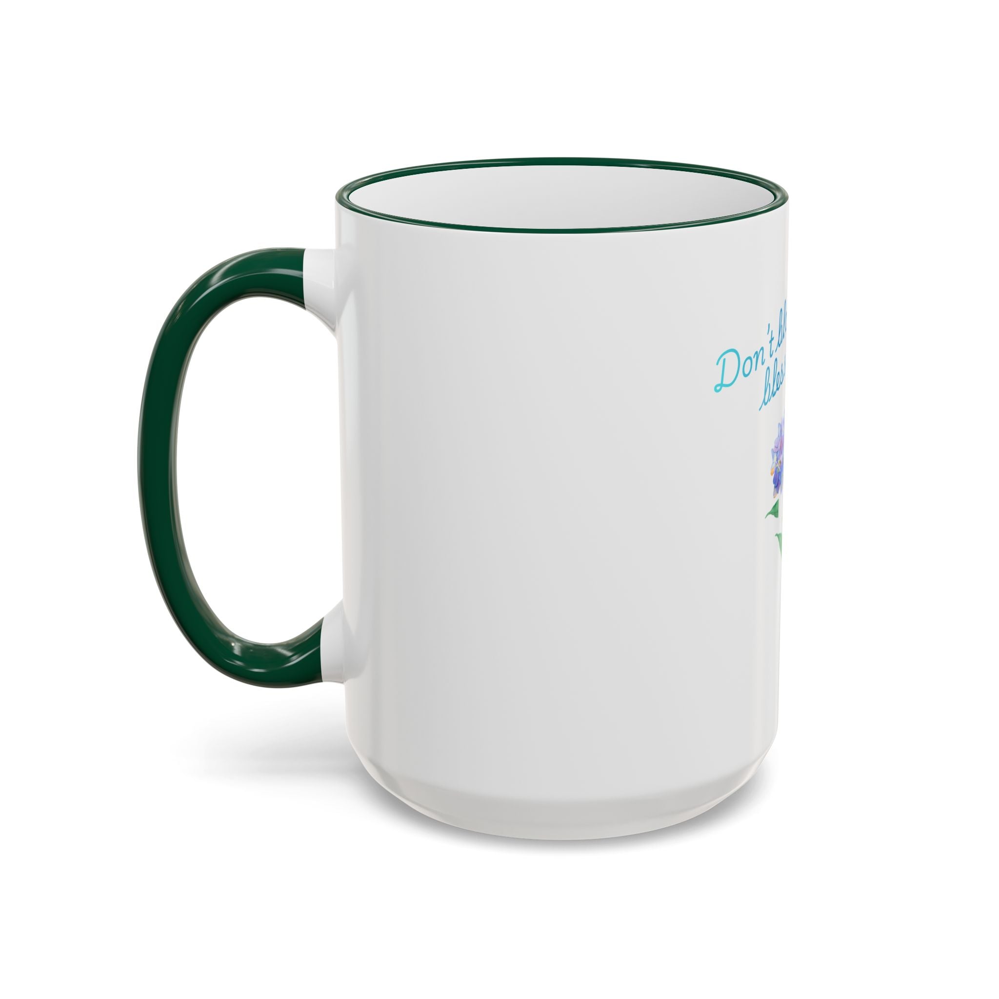 Don't Block Your Blessings hydrangea mug | Accent rim & handle mug