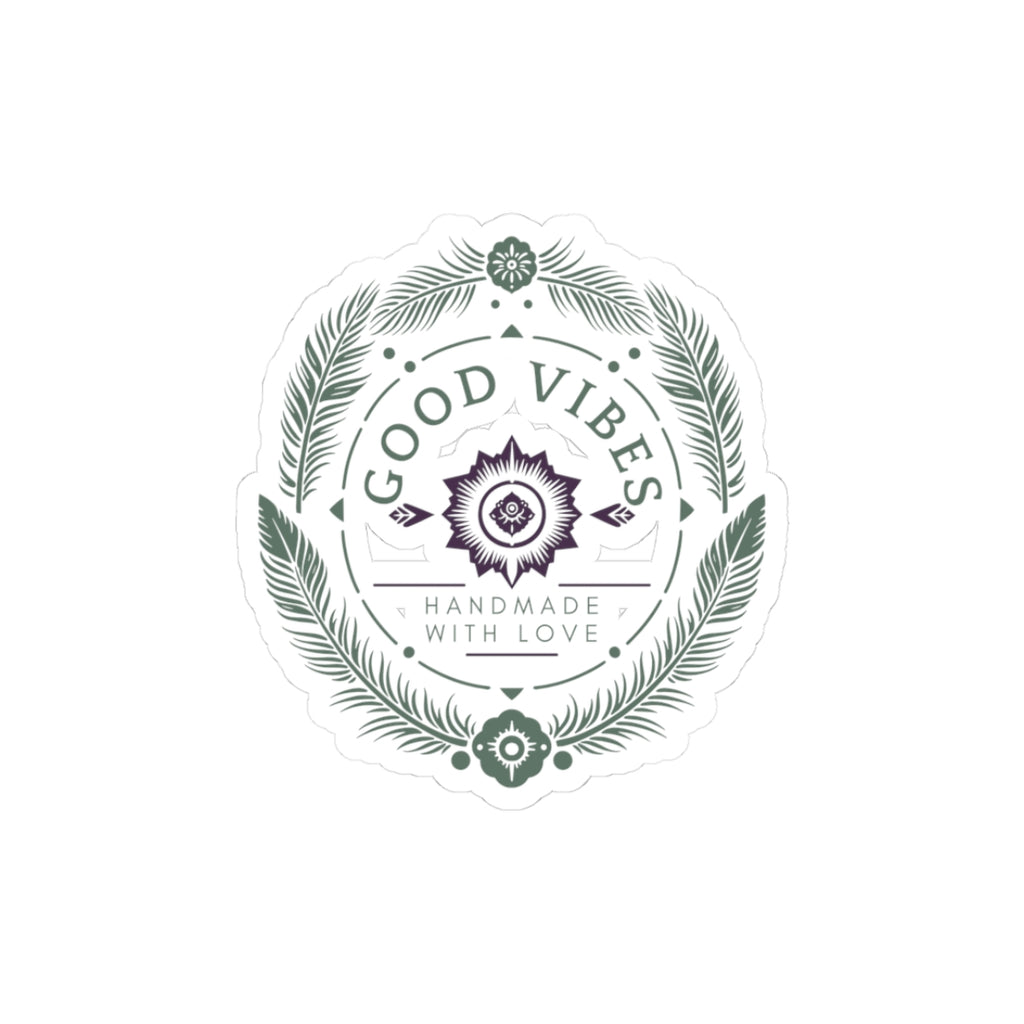 Good Vibes Floral Mandala Kiss-Cut Stickers | Boho Laptop Decal