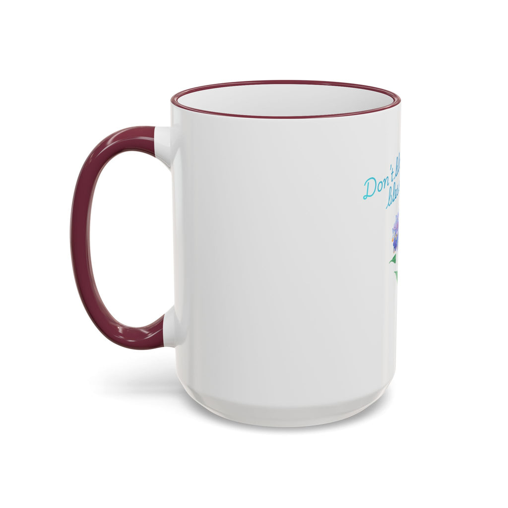 Don't Block Your Blessings hydrangea mug | Accent rim & handle mug
