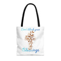 Don’t Block Your Blessings cross design Tote Bag | Christian faith scripture bag