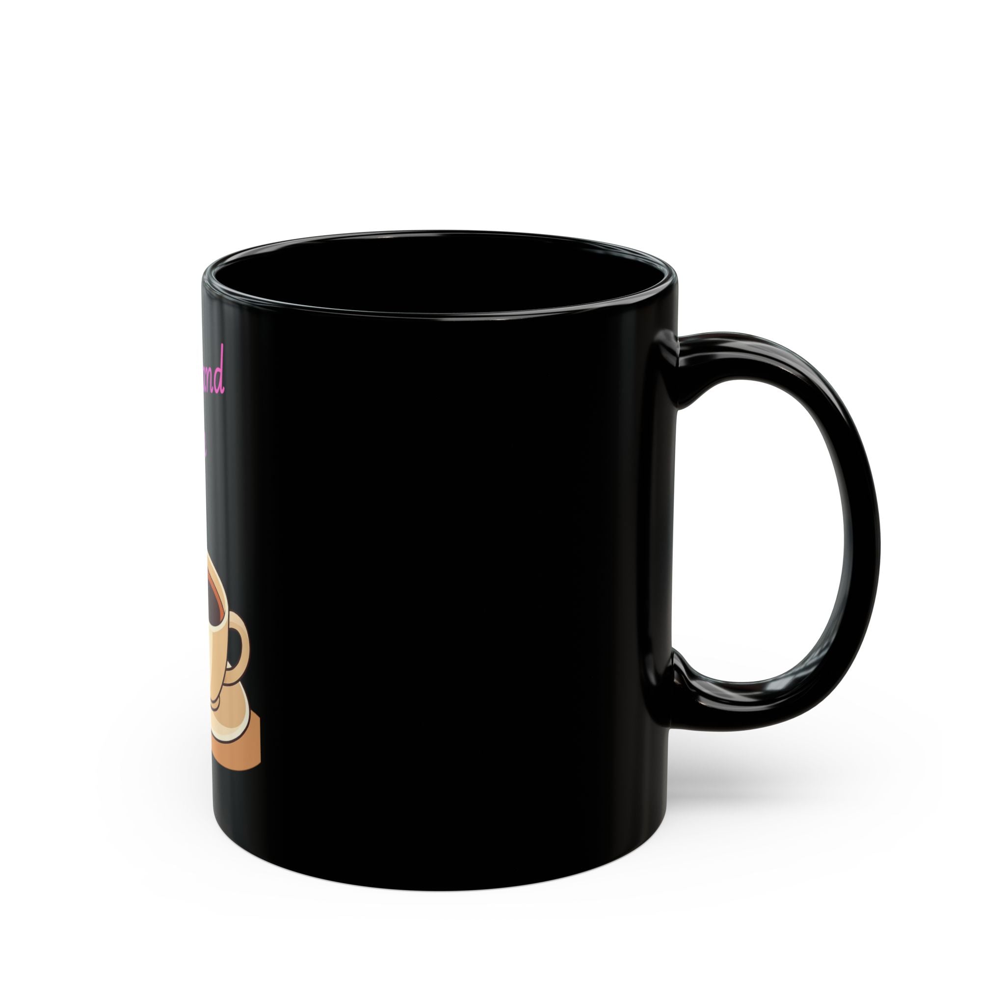 Crystals and Coffee Mug | Black Ceramic Coffee Cup
