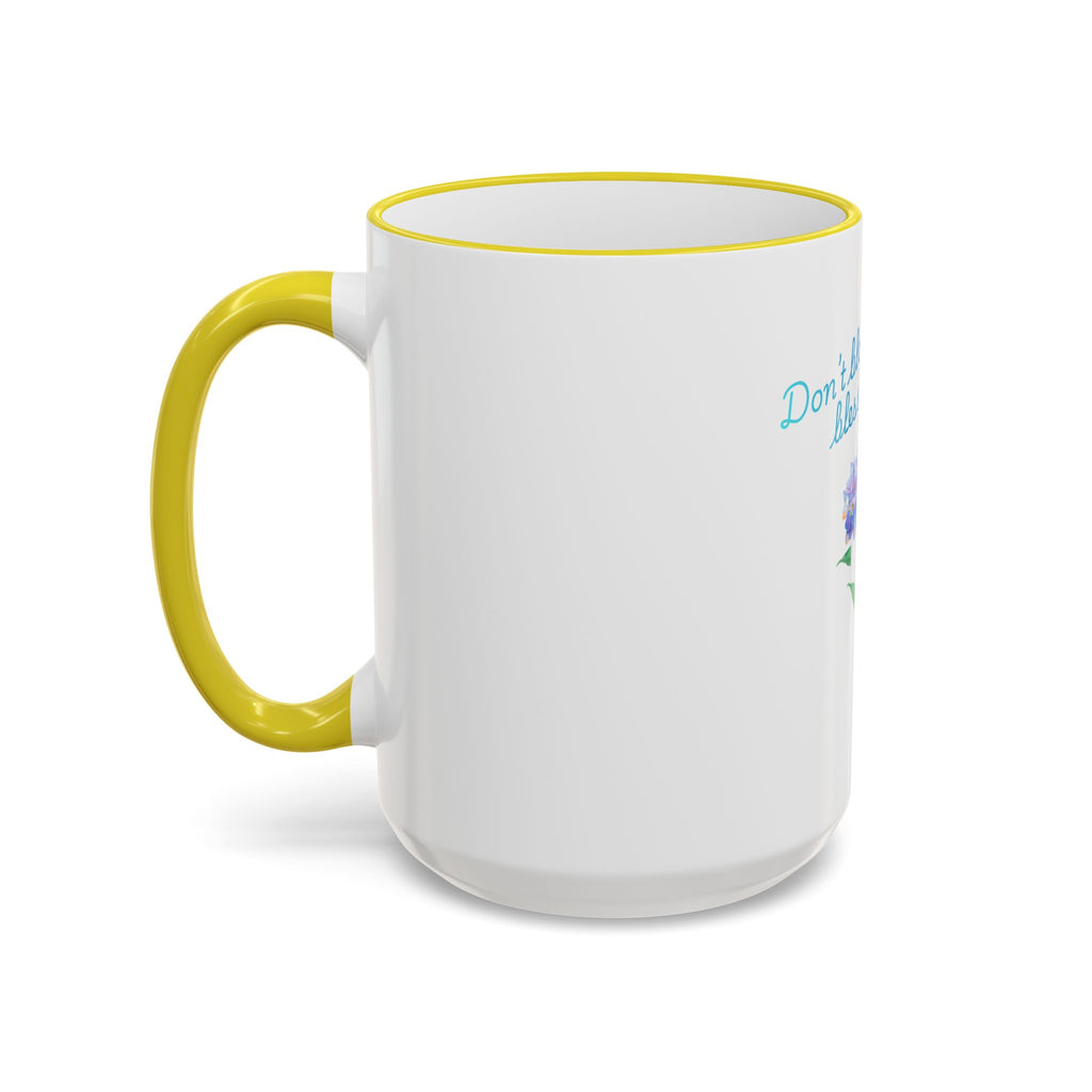 Don't Block Your Blessings hydrangea mug | Accent rim & handle mug