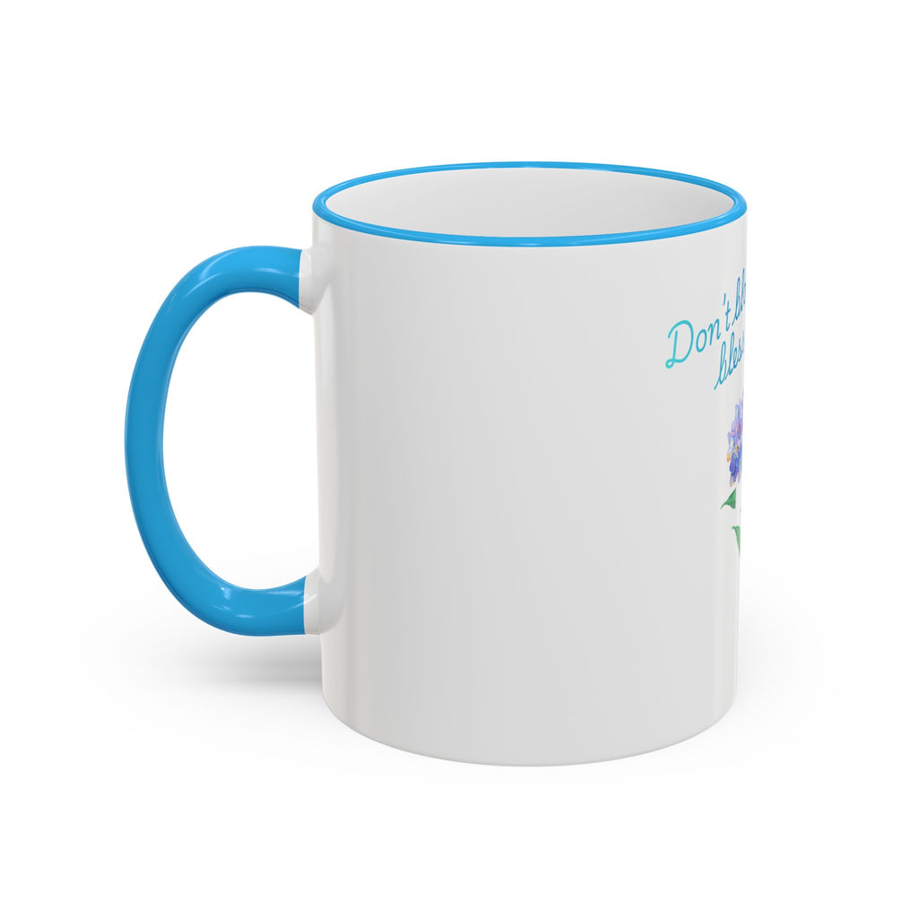 Don't Block Your Blessings hydrangea mug | Accent rim & handle mug