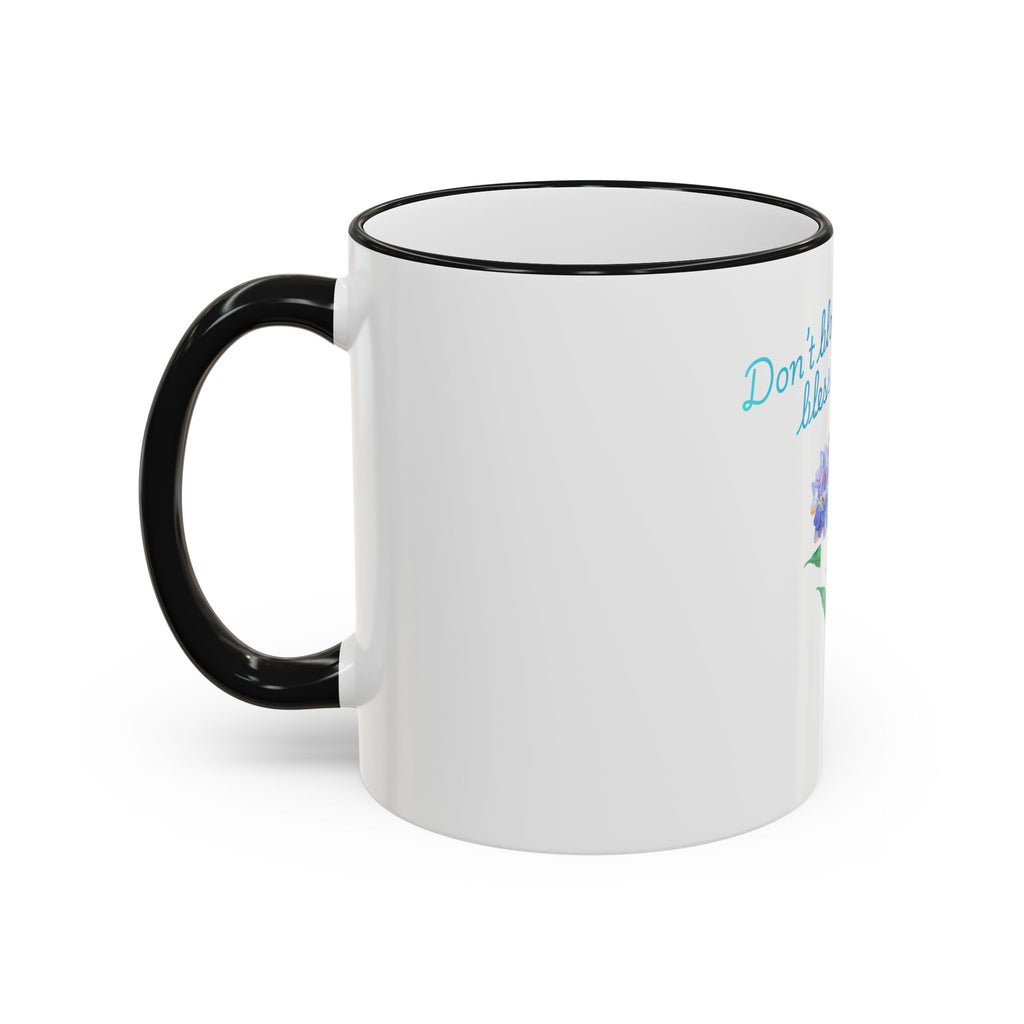 Don't Block Your Blessings hydrangea mug | Accent rim & handle mug