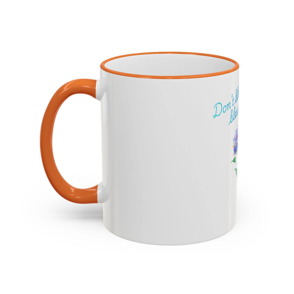 Don't Block Your Blessings hydrangea mug | Accent rim & handle mug