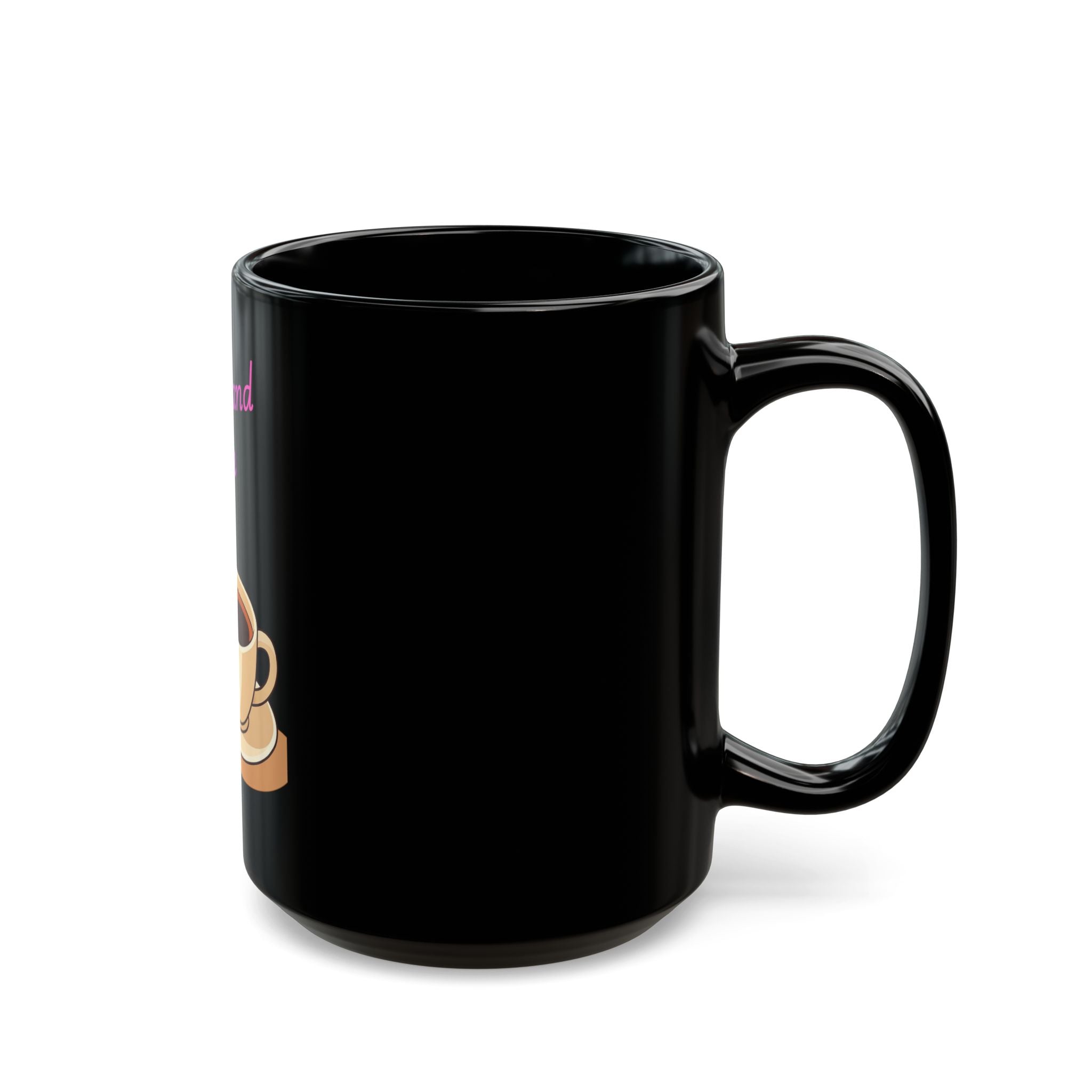 Crystals and Coffee Mug | Black Ceramic Coffee Cup